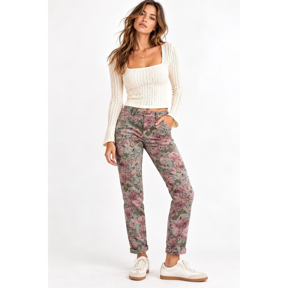 Pilcro and the Letterpress Hyphen Floral Slim Leg Chino Pants 26 Anthropologie